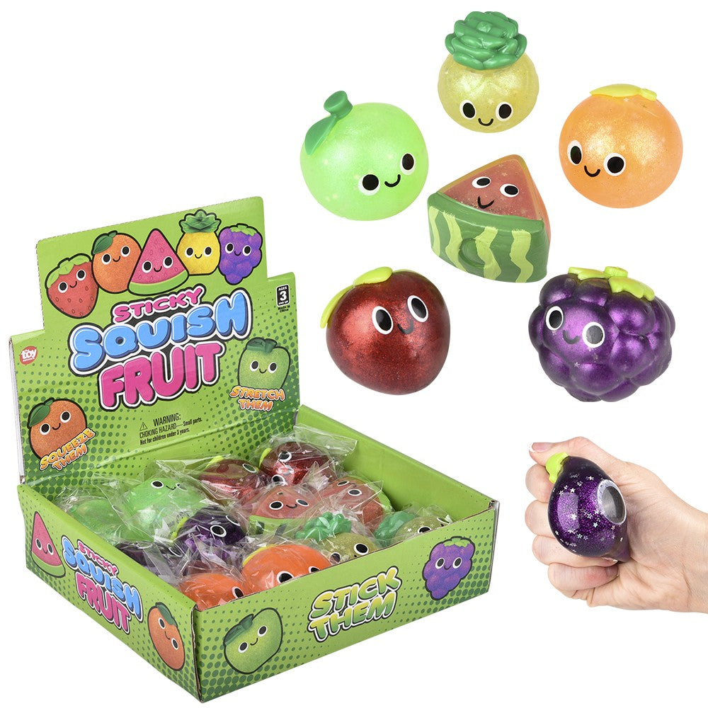 Squish Sticky Fruit Fidget Toys (12 PC Display)