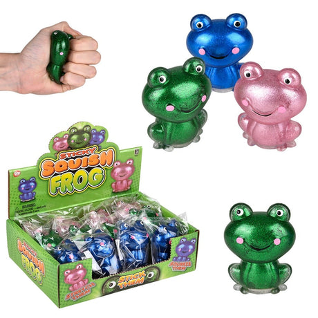 Squish Sticky Frog Fidget Toy (12 Pc Display)