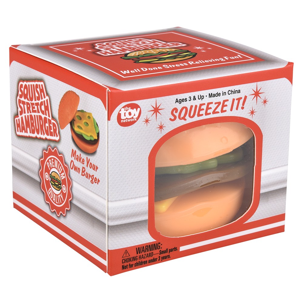 Squish And Stretch Hamburger (12 Pc Display)