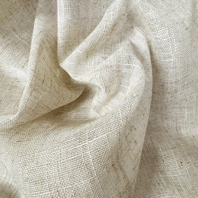 Cassiano Sheer Polyester Linen Blend Fabric - Solid Natural, 118" Width (1 Yard)