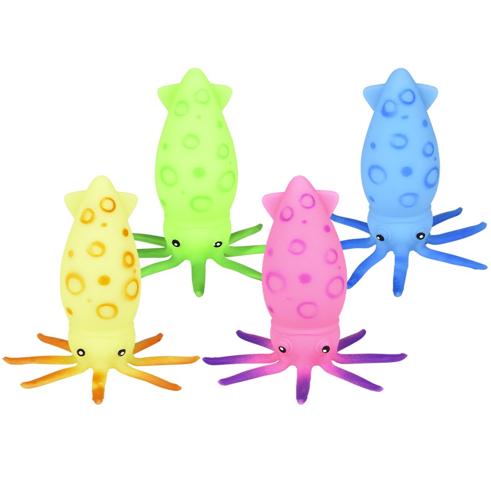 Squish And Stretch Squid Fidget Toy 6.25" (12 Pc Display)
