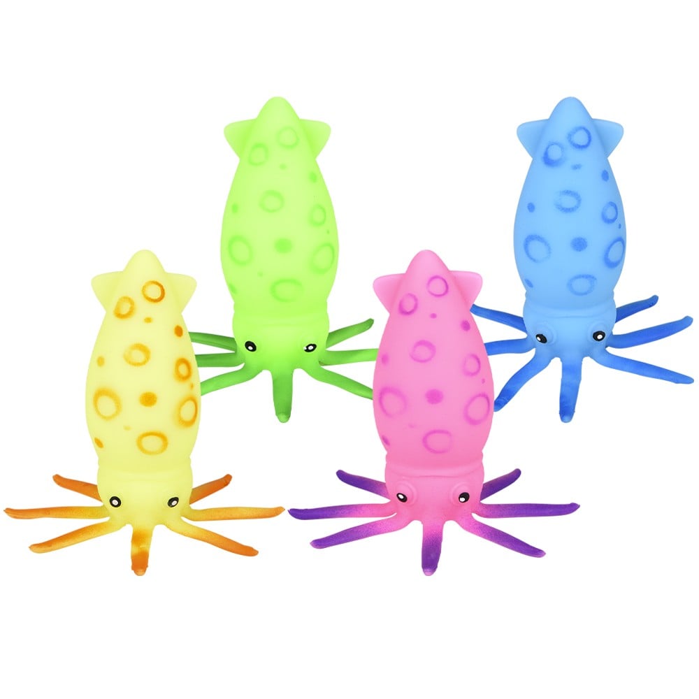 Squish And Stretch Squid Fidget Toy 6.25" (12 Pc Display)