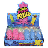 Squish And Stretch Squid Fidget Toy 6.25" (12 Pc Display)
