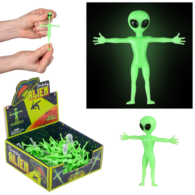 Glow In Dark Stretchy Alien (48 Count Display)