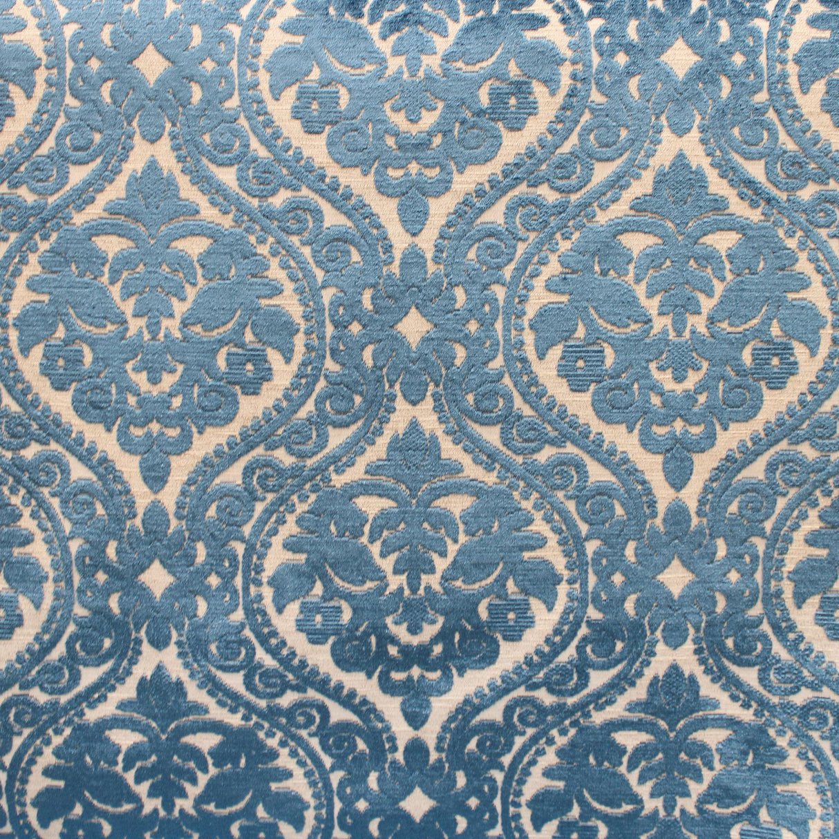 Catrina Fabric Damask Cut Velvet Fabric - Beige, Sky, Royal, Steel, 56" Width (1 Yard)