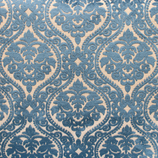 Catrina Fabric Damask Cut Velvet Fabric - Beige, Sky, Royal, Steel, 56" Width (1 Yard)