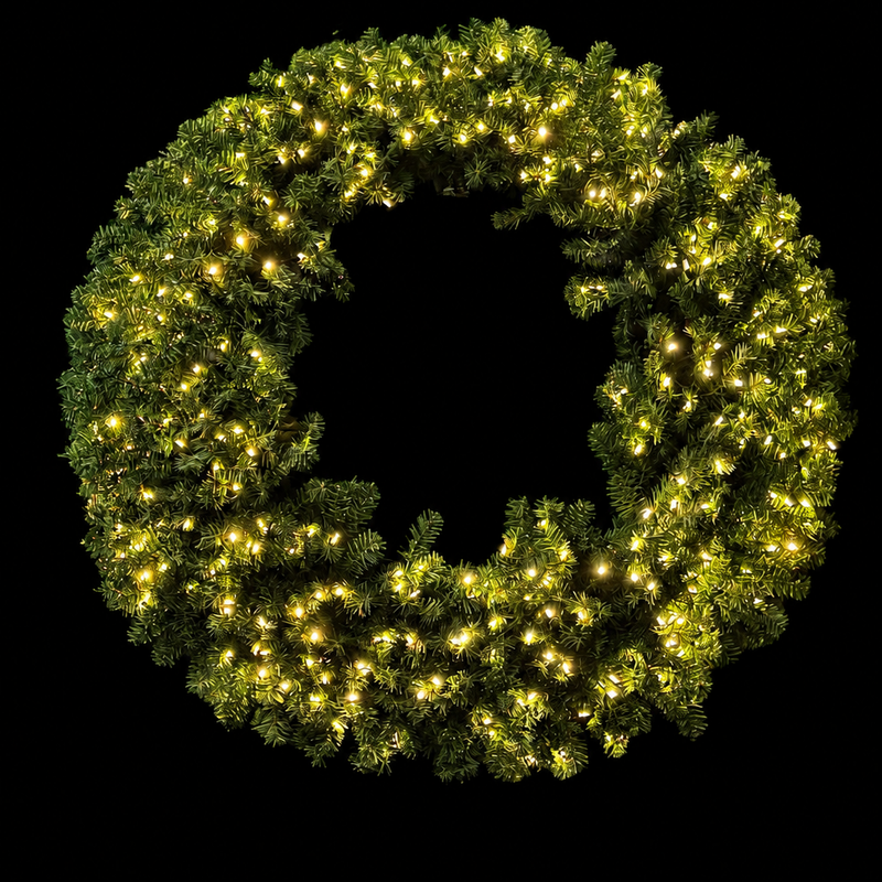 60" Norway Pine Wreath 960T/400L WW LED WL/UL