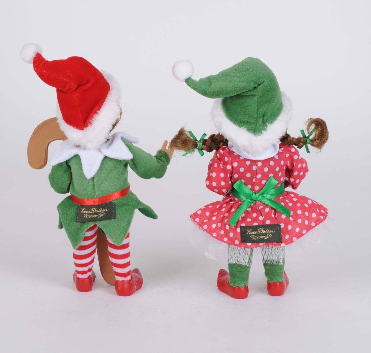 Red Polka Dot Candy Cane Elf Set