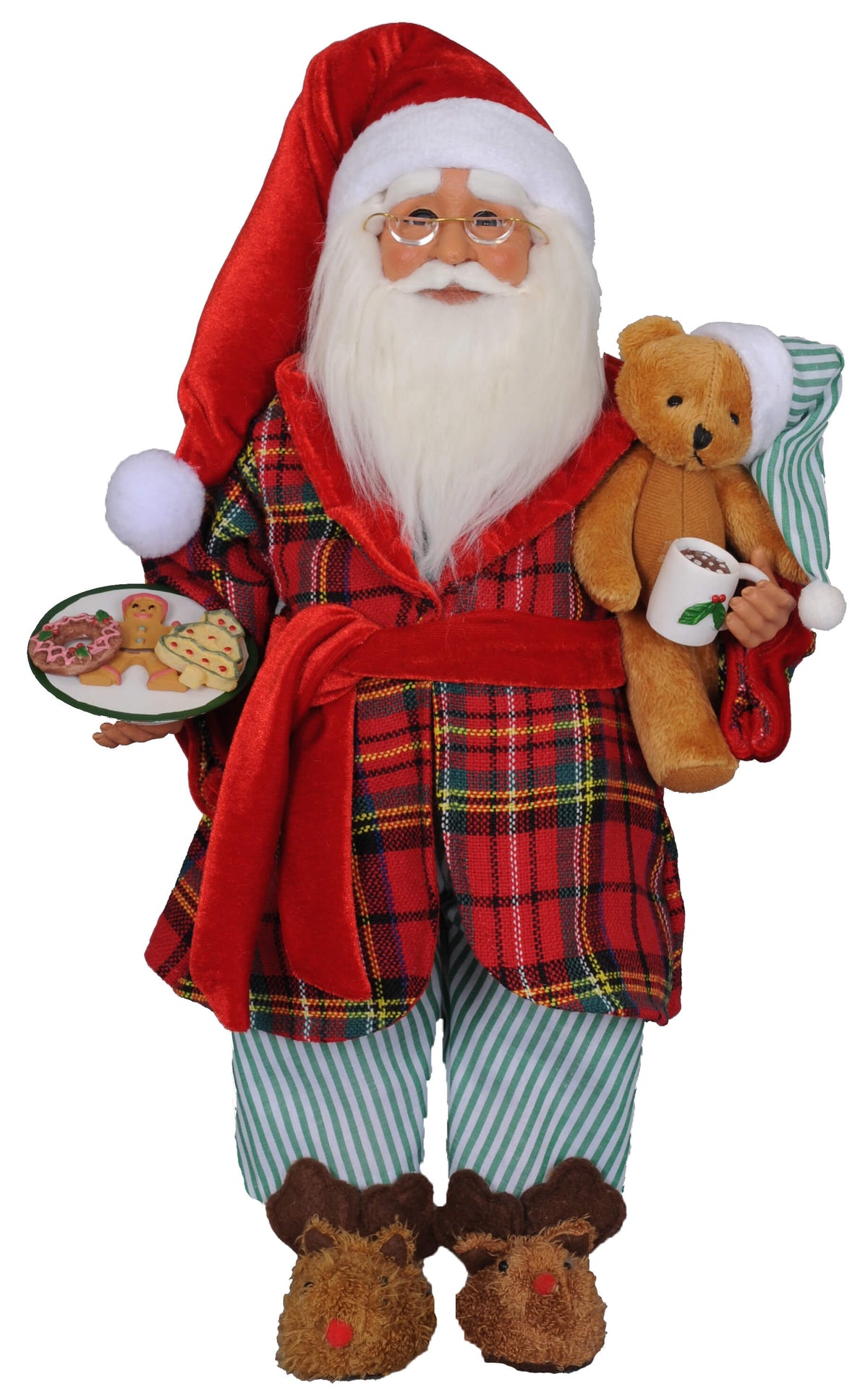 17" Karen Didion Milk & Cookies Santa