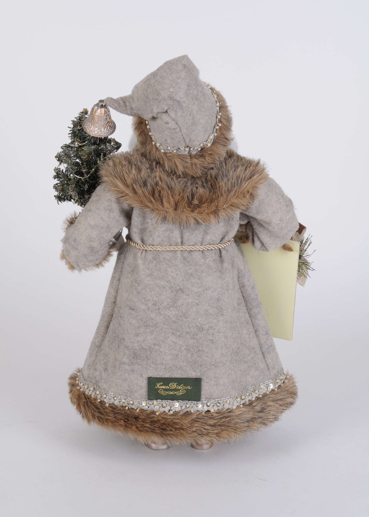 Lighted Silver Pine Santa
