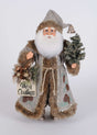 Lighted Silver Pine Santa