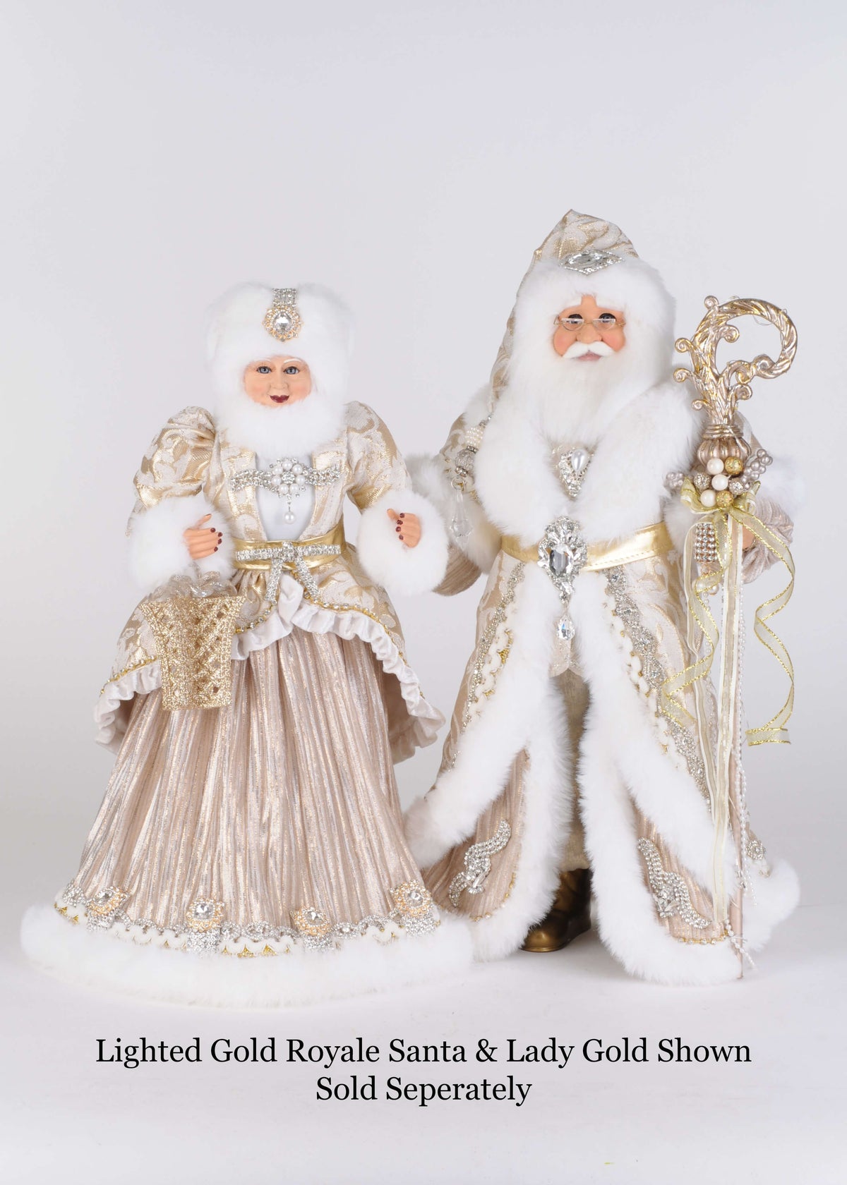 Lighted Gold Royale Santa