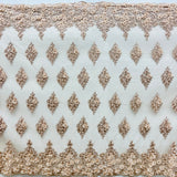 Beaded 3D Floral Lace Fabric