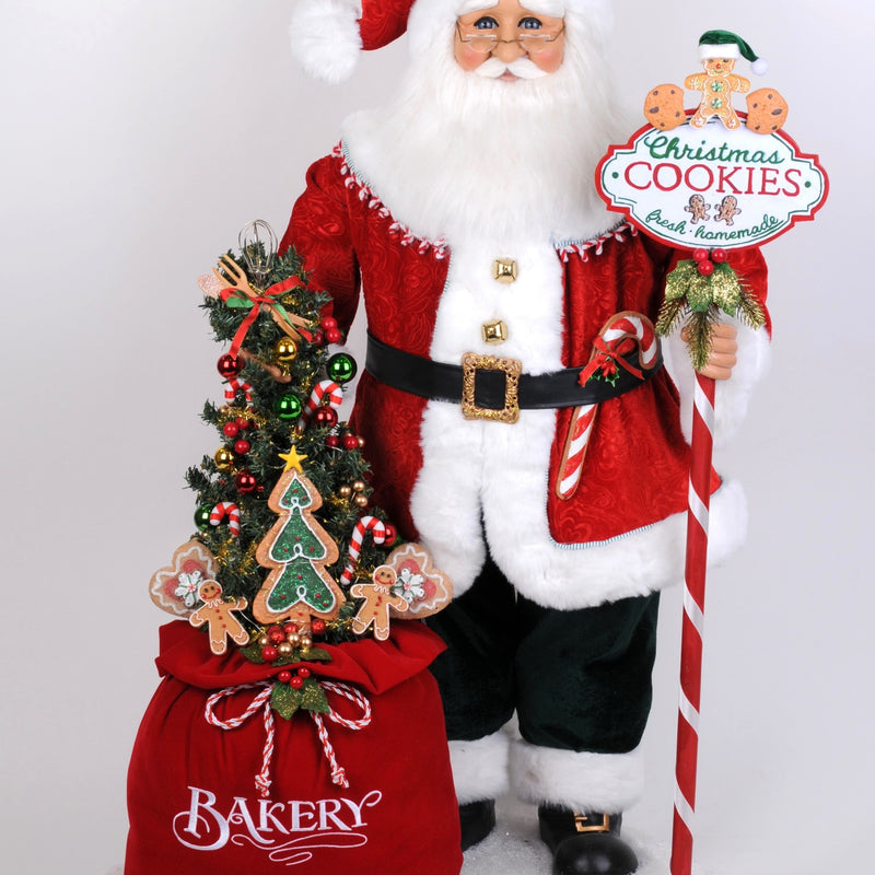 Lighted Mr. Claus Bakery Santa