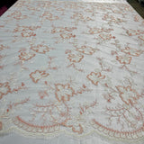Lace USA 100 Percent Polyester Net Mesh Fabric - Embroidered Lace, 51" Width (1 Yard)