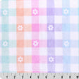 Minky Plush Fabric Pastel Gingham Daisy 58-60"