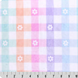 Minky Plush Fabric Pastel Gingham Daisy 58-60"