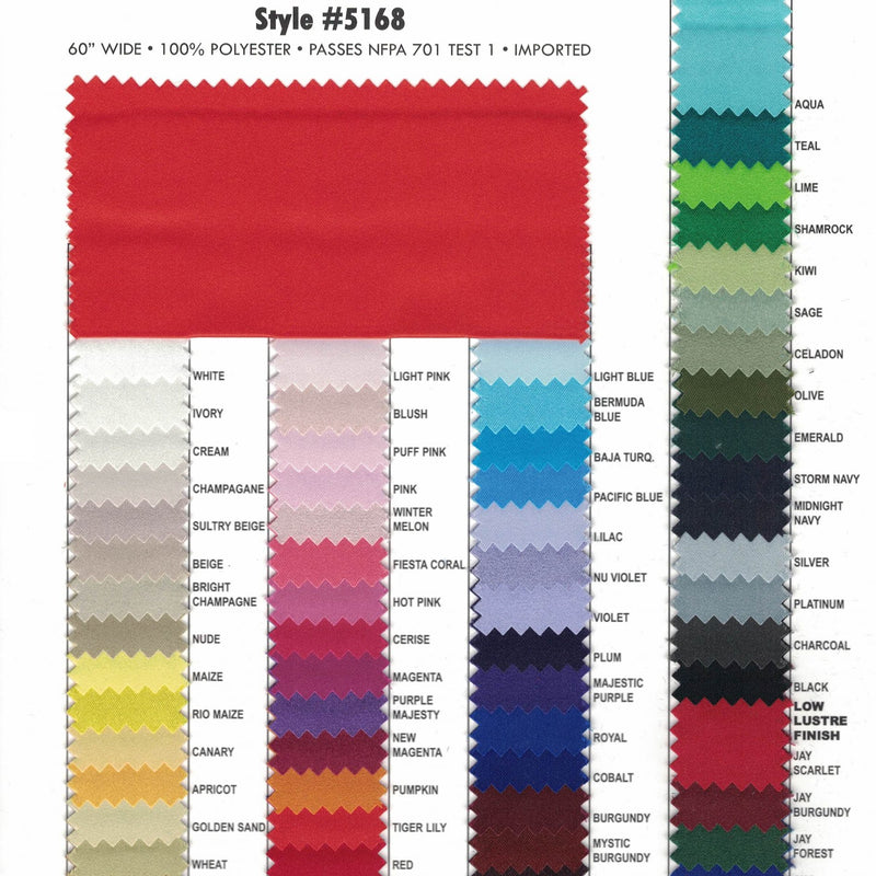 Princess Satin 100 Percent Polyester Fabric - Matte Finish, 60" Width (1 Yard)