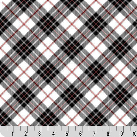 Black Plaid Cloud Cuddle Fabric 58/60"