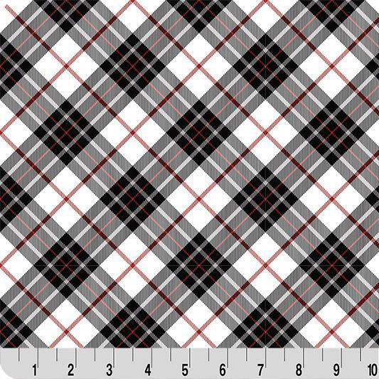 Black Plaid Cloud Cuddle Fabric 58/60"