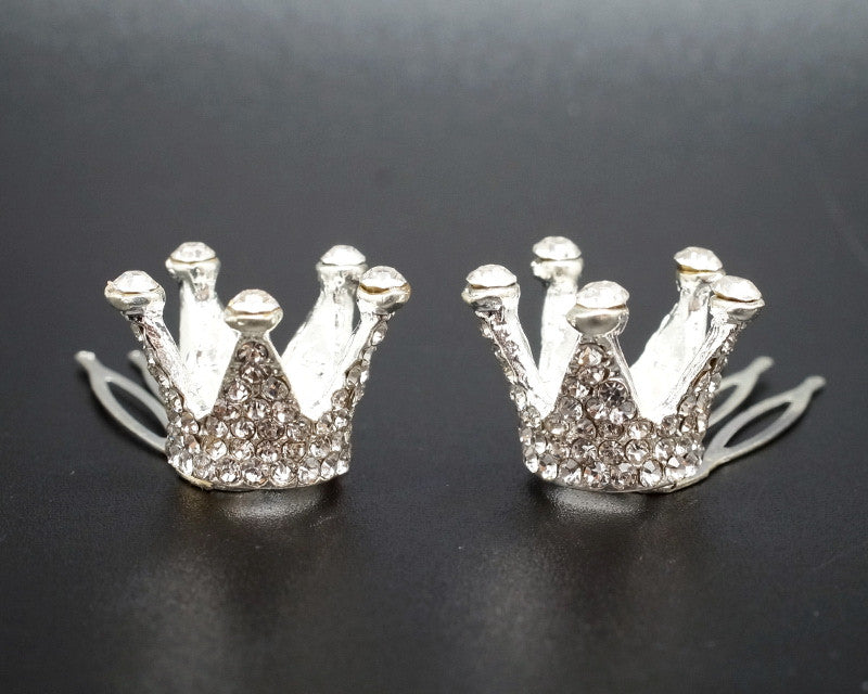 1/2" Silver Royal Mini Full Size Crown with Comb – Pack of 12