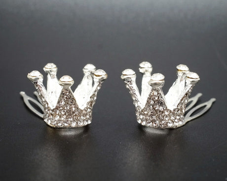 1/2" Silver Royal Mini Full Size Crown with Comb – Pack of 12