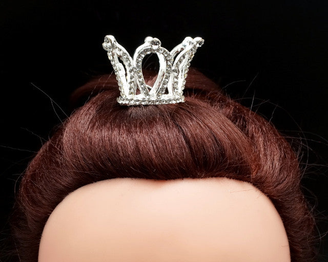 1 1/2" Silver Royal Mini Full Size Crown with Comb – Pack of 12
