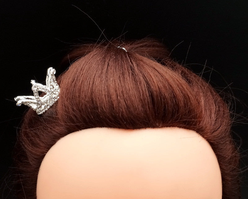1" Silver Royal Mini Full Size Crown with Comb – Pack of 12