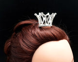 1 1/2" Silver Royal Mini Full Size Crown with Comb – Pack of 12