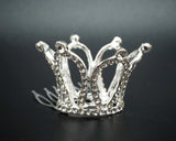 1 1/2" Silver Royal Mini Full Size Crown with Comb – Pack of 12