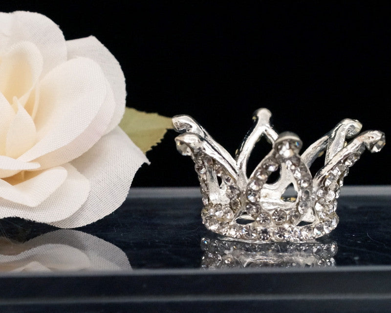 1" Silver Royal Mini Full Size Crown with Comb – Pack of 12