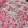 1 Yard Beaded Rhinestone 3D Floral Lace Fabric Embroidered 100 Percent Polyester Net Mesh 52 inch Width