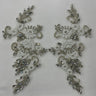 1 Pair 12" x 5" Each Side Crystal Rhinestone Beaded & Corded Lace 100% Polyester