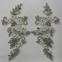 Rhinestone Lace Applique Pair 100% Polyester