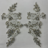 Embroidered Rhinestone Floral Applique