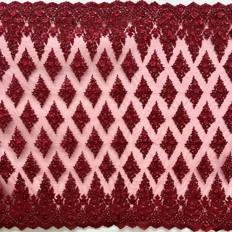 Beaded 3D Floral Lace Mesh