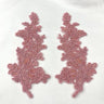 1 Pair 12" x 3.5" Beaded & Corded Floral Lace Applique 100% Polyester Net Mesh