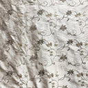 Cellini Silk Fabric - Floral Embroidered, 54" Width (1 Yard)