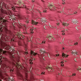 Cellini Silk Fabric - Floral Embroidered, 54" Width (1 Yard)