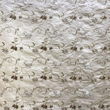 Cellini Silk Fabric - Floral Embroidered, 54" Width (1 Yard)