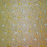 Cellini Silk Fabric - Floral Embroidered, 54" Width (1 Yard)