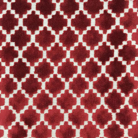 Central Geometric Chenille Cut Velvet Fabric - Geometric Diamond Pattern, 55" Width (1 Yard)