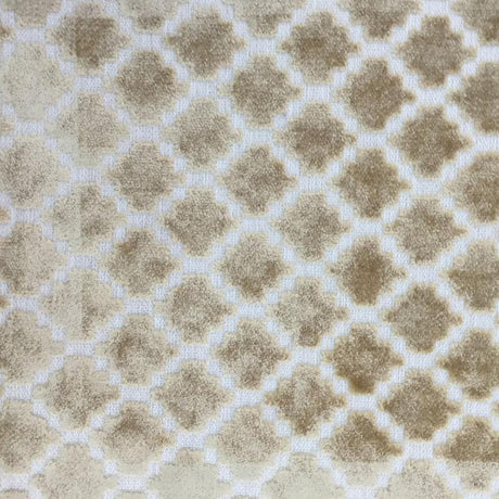 Central Geometric Chenille Cut Velvet Fabric - Geometric Diamond Pattern, 55" Width (1 Yard)