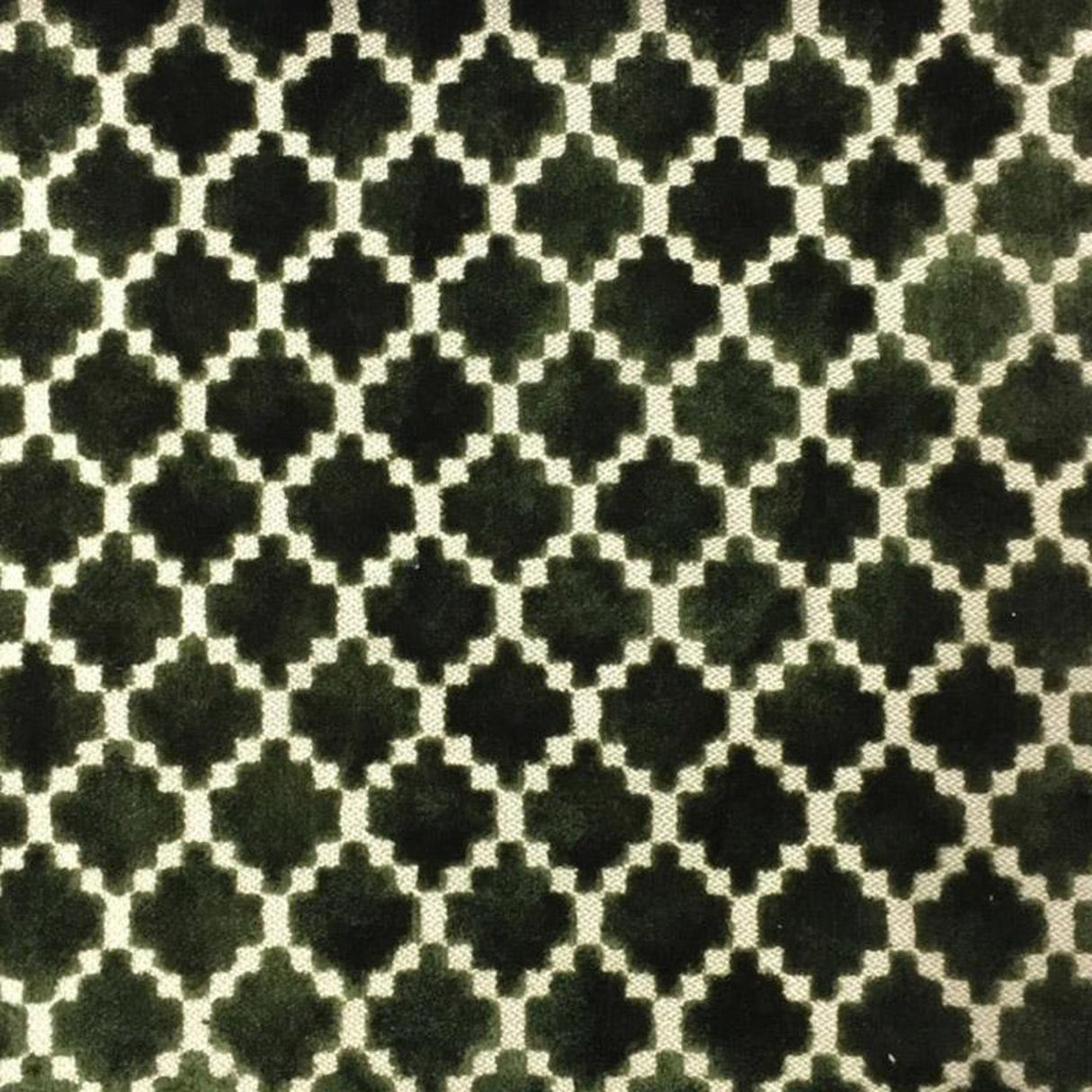 Central Geometric Chenille Cut Velvet Fabric - Geometric Diamond Pattern, 55" Width (1 Yard)