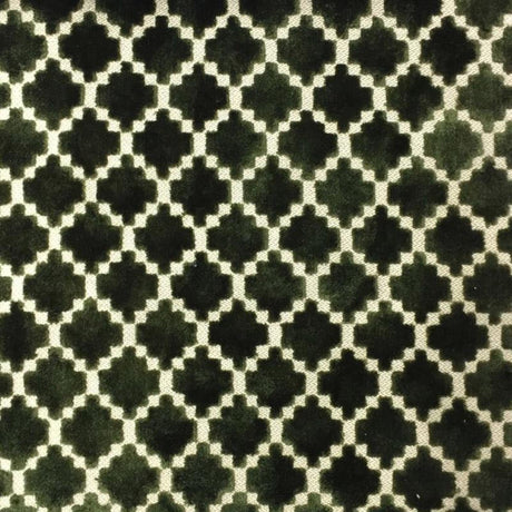 Central Geometric Chenille Cut Velvet Fabric - Geometric Diamond Pattern, 55" Width (1 Yard)