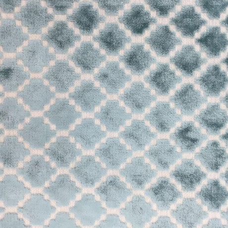 Central Geometric Chenille Cut Velvet Fabric - Geometric Diamond Pattern, 55" Width (1 Yard)
