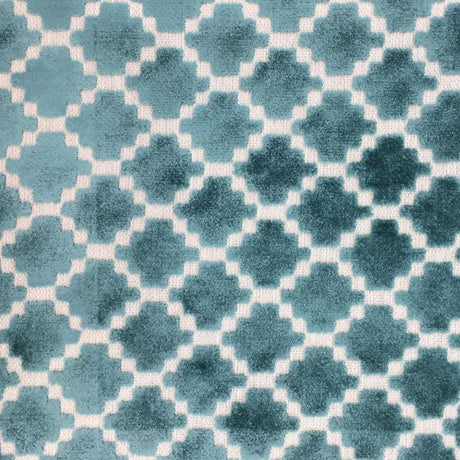 Central Geometric Chenille Cut Velvet Fabric - Geometric Diamond Pattern, 55" Width (1 Yard)