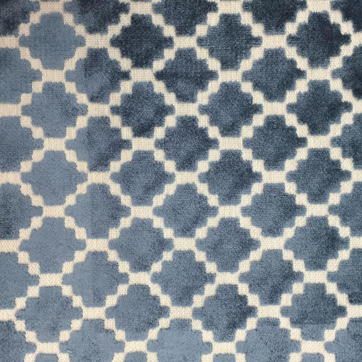 Central Geometric Chenille Cut Velvet Fabric - Geometric Diamond Pattern, 55" Width (1 Yard)