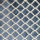 Central Geometric Chenille Cut Velvet Fabric - Geometric Diamond Pattern, 55" Width (1 Yard)