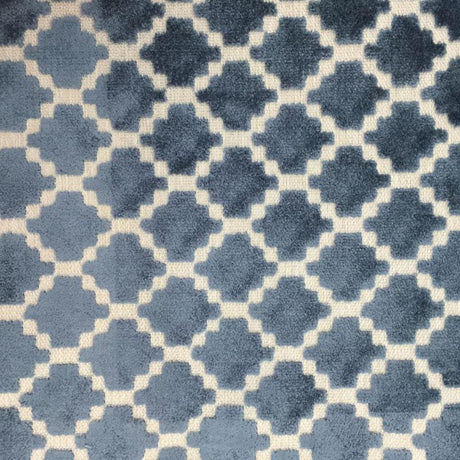 Central Geometric Chenille Cut Velvet Fabric - Geometric Diamond Pattern, 55" Width (1 Yard)